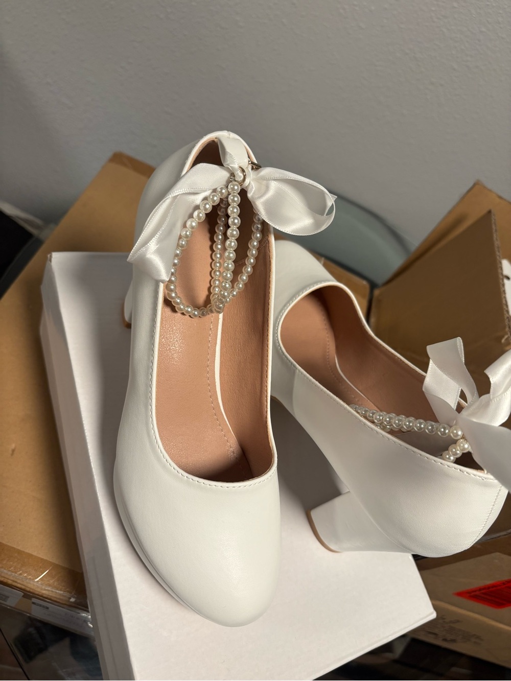 White Wedding Shoes – Size 7 – Brand New